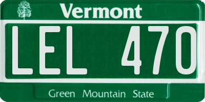 VT license plate LEL470