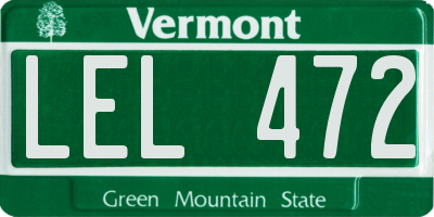 VT license plate LEL472