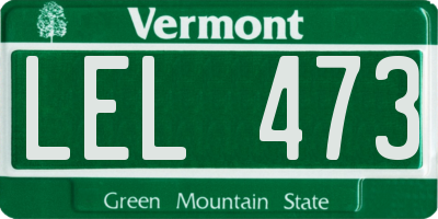 VT license plate LEL473