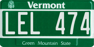 VT license plate LEL474