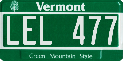 VT license plate LEL477