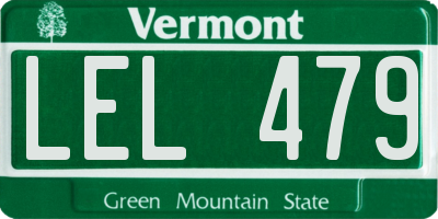 VT license plate LEL479