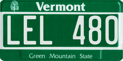 VT license plate LEL480