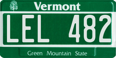VT license plate LEL482