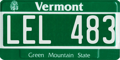 VT license plate LEL483