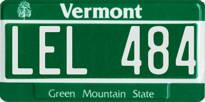 VT license plate LEL484