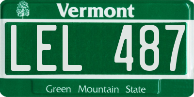 VT license plate LEL487