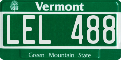 VT license plate LEL488
