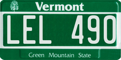 VT license plate LEL490