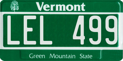 VT license plate LEL499