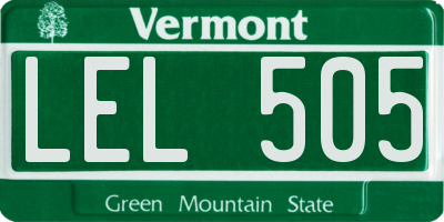 VT license plate LEL505