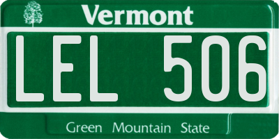 VT license plate LEL506