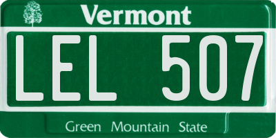VT license plate LEL507