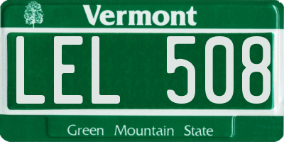 VT license plate LEL508