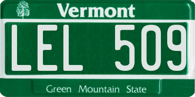 VT license plate LEL509
