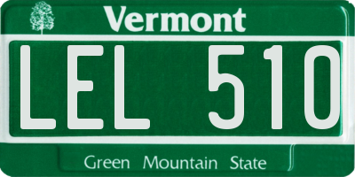 VT license plate LEL510