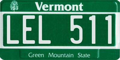 VT license plate LEL511