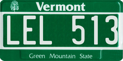 VT license plate LEL513