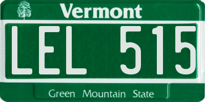 VT license plate LEL515