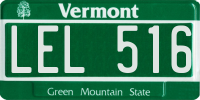 VT license plate LEL516