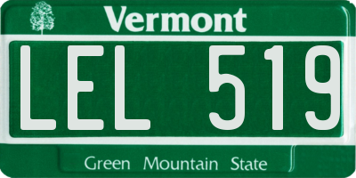 VT license plate LEL519