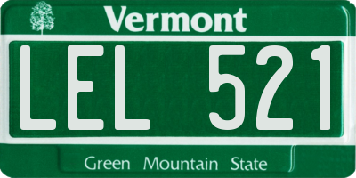 VT license plate LEL521