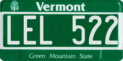 VT license plate LEL522