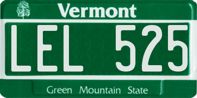 VT license plate LEL525