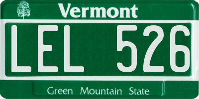 VT license plate LEL526