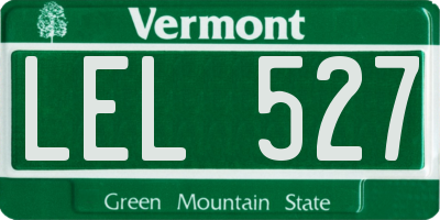 VT license plate LEL527