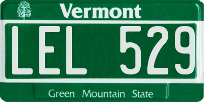 VT license plate LEL529