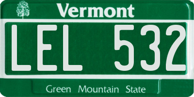VT license plate LEL532