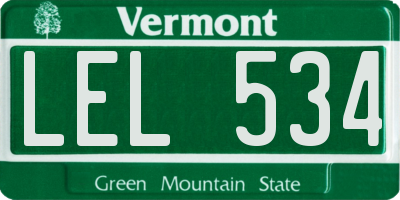 VT license plate LEL534