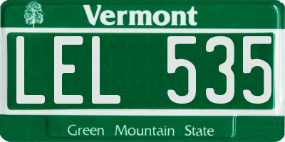 VT license plate LEL535