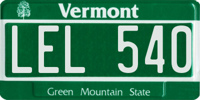 VT license plate LEL540