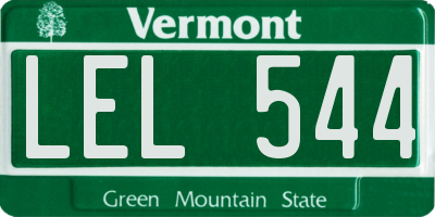 VT license plate LEL544