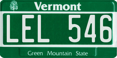 VT license plate LEL546