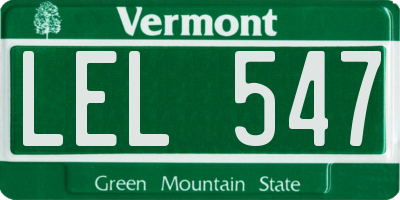 VT license plate LEL547