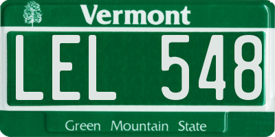 VT license plate LEL548