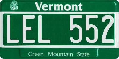 VT license plate LEL552
