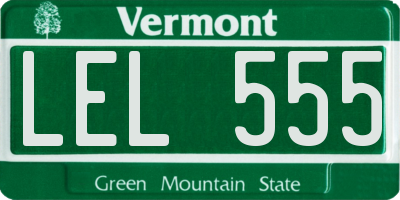 VT license plate LEL555