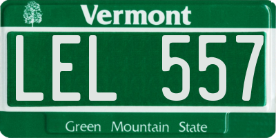 VT license plate LEL557