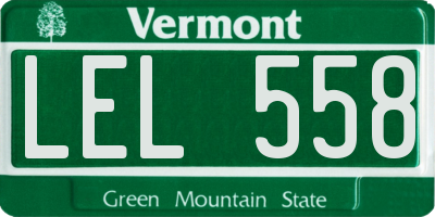 VT license plate LEL558