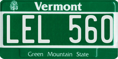 VT license plate LEL560