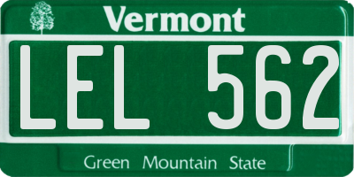 VT license plate LEL562