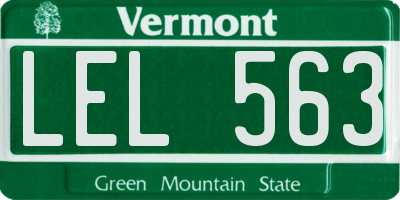 VT license plate LEL563