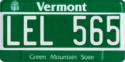 VT license plate LEL565