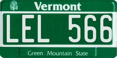 VT license plate LEL566