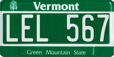 VT license plate LEL567