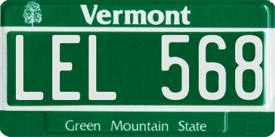 VT license plate LEL568